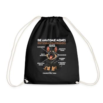 German Shepherd Dog Dog Owner T Walking Dogs - Drawstring Bag - black - Front