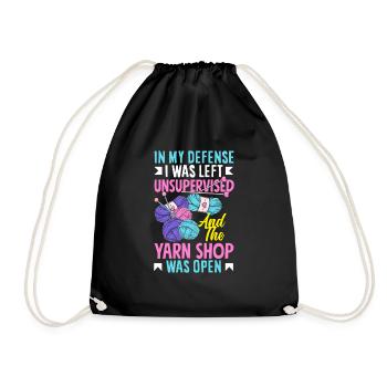 Drôle de tricot à l’aiguille à tricoter cadeau - Sac de sport léger - noir - Devant