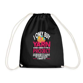 Funny Knitting Knitting Needle Gift - Drawstring Bag - black - Front