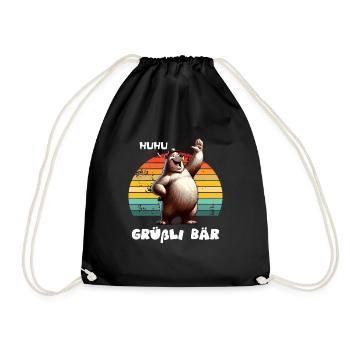 Greetings Bear Huhu Hello - Drawstring Bag - black - Front