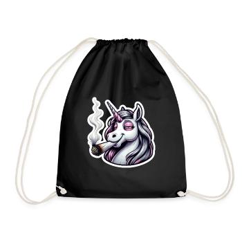 Licorne avec Joint Hemp Cannabis - Sac de sport léger - noir - Devant