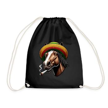 Cheval avec joint, Chanvre, Cannabis - Sac de sport léger - noir - Devant
