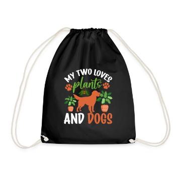 Plants, Dog Lover, Garden Gardener, Gardener - Drawstring Bag - black - Front