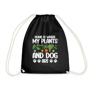 Plants, Dog Lover, Garden Gardener, Gardener - Drawstring Bag - black - Front