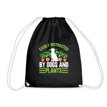 Plants, Dog Lover, Garden Gardener, Gardener - Drawstring Bag - black - Front