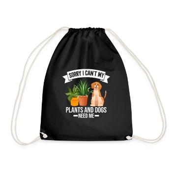 Plants, Dog Lover, Garden Gardener, Gardener - Drawstring Bag - black - Front