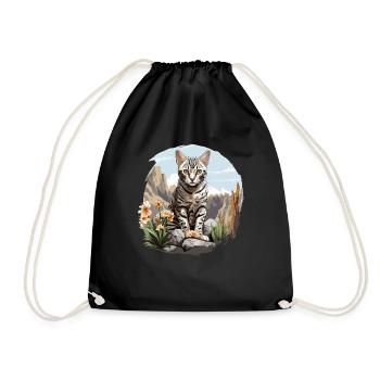 Mau égyptien Chaton Chat égyptien Mau - Sac de sport léger - noir - Devant