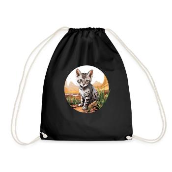 Mau égyptien Chaton Chat égyptien Mau - Sac de sport léger - noir - Devant