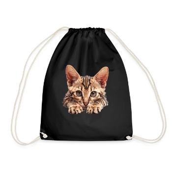 Mau égyptien Chaton Chat égyptien Mau - Sac de sport léger - noir - Devant
