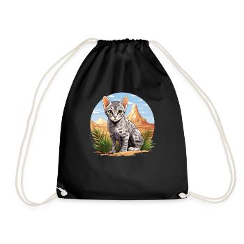 Mau égyptien Chaton Chat égyptien Mau - Sac de sport léger - noir - Devant