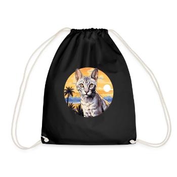 Mau égyptien Chaton Chat égyptien Mau - Sac de sport léger - noir - Devant