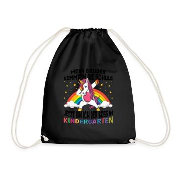 Enrolment Brother Kindergarten Unicorn - Drawstring Bag - black - Front