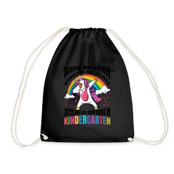 Enrolment Brother Kindergarten Unicorn - Drawstring Bag - black - Front