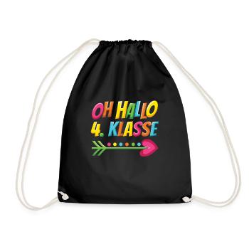 Oh Hello 4th Grade School - Drawstring Bag - black - Front
