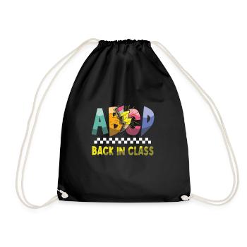 Enrollment ABCD Back In Class First Day of School - Drawstring Bag - black - Front