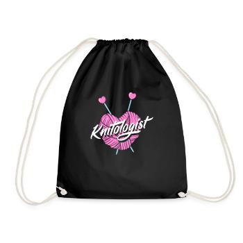 Drôle de tricot à l’aiguille à tricoter cadeau - Sac de sport léger - noir - Devant