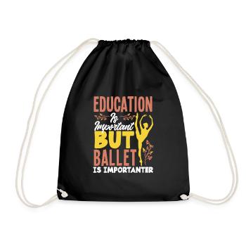 Süßes Ballerina Ballettänzerin Geschenk - Turnbeutel - Schwarz - Vorne