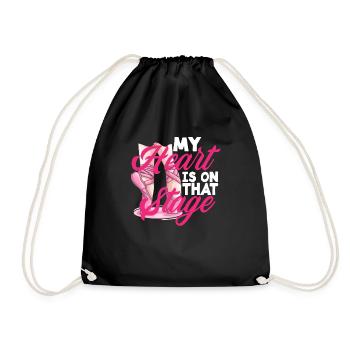 Süßes Ballerina Ballettänzerin Geschenk - Turnbeutel - Schwarz - Vorne