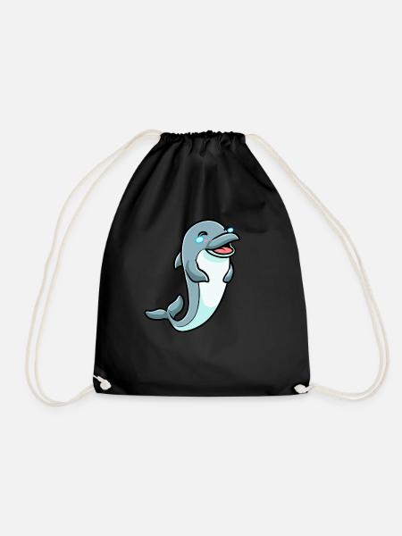 Émoticône de dauphin - Sac de sport léger - noir