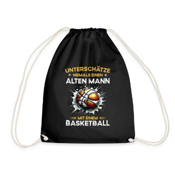 Never underestimate old man with a - Drawstring Bag - black - Front