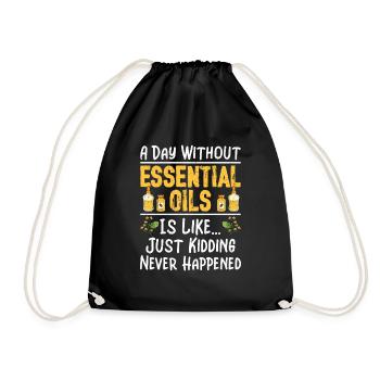A Day Without Essential Oils Healing Natural - Drawstring Bag - black - Front