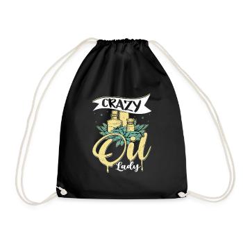 Crazy Oil Lady Natural Healing Essential Oil - Drawstring Bag - black - Front