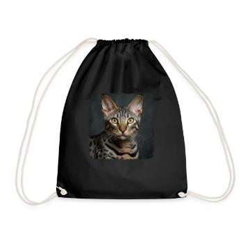Mau égyptien Chaton Chat égyptien Mau - Sac de sport léger - noir - Devant