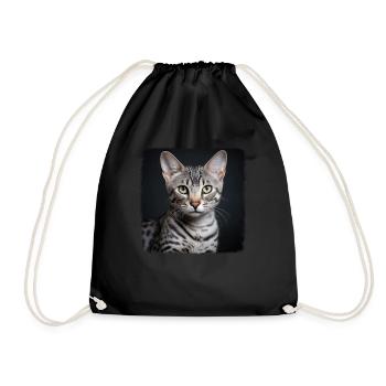 Mau égyptien Chaton Chat égyptien Mau - Sac de sport léger - noir - Devant