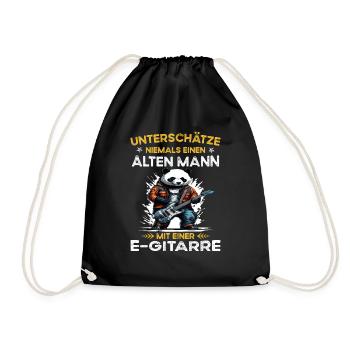 Never underestimate old man with a e - Drawstring Bag - black - Front