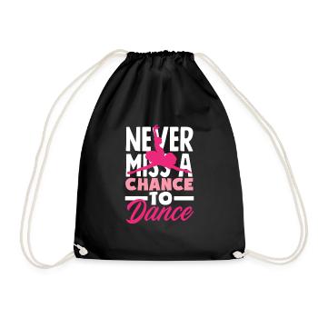 Süßes Ballerina Ballettänzerin Geschenk - Turnbeutel - Schwarz - Vorne