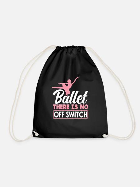 Cute Ballerina Ballet Dancer Gift - Drawstring Bag - black