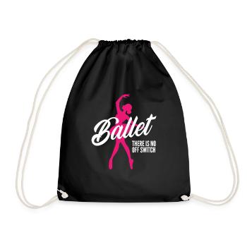 Süßes Ballerina Ballettänzerin Geschenk - Turnbeutel - Schwarz - Vorne