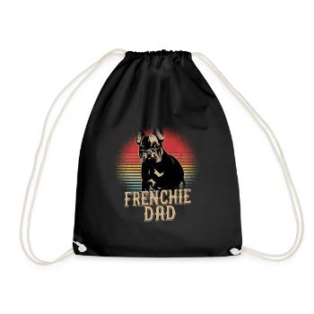 Frenchie Dad French Bulldog Owner - Drawstring Bag - black - Front