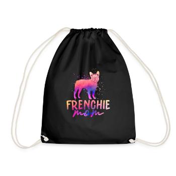 Frenchie Mom Propriétaire de chien bouledogue français - Sac de sport léger - noir - Devant
