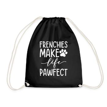 Frenchies Make Life Pawfect French Bulldog Owner - Drawstring Bag - black - Front