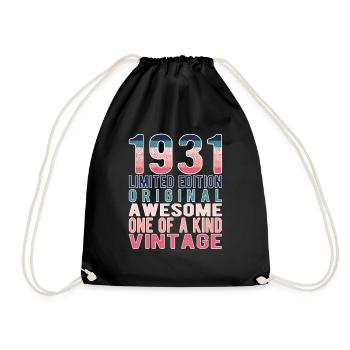 Limited Edition Since 1931 Birthday Vintage 1931 - Drawstring Bag - black - Front