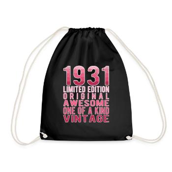 Limited Edition Since 1931 Birthday Vintage 1931 - Drawstring Bag - black - Front