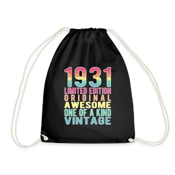 Limited Edition Since 1931 Birthday Vintage 1931 - Drawstring Bag - black - Front