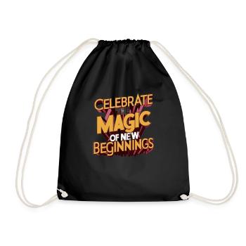 Célébrez la magie des nouveaux départs Impression artistique - Sac de sport léger - noir - Devant