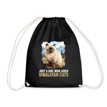 Himalayan Cat Colourpoint Katze - Drawstring Bag - black - Front