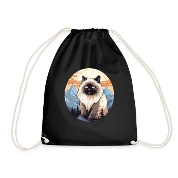 Himalayan Cat Colourpoint Katze - Drawstring Bag - black - Front
