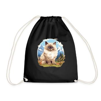 Himalayan Cat Colourpoint Katze - Drawstring Bag - black - Front