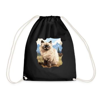 Himalayan Cat Colourpoint Katze - Drawstring Bag - black - Front