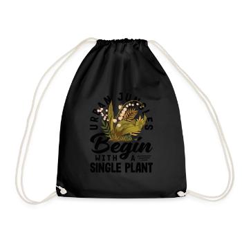 Talking to Plants is Essential Urban Gardener - Drawstring Bag - black - Front