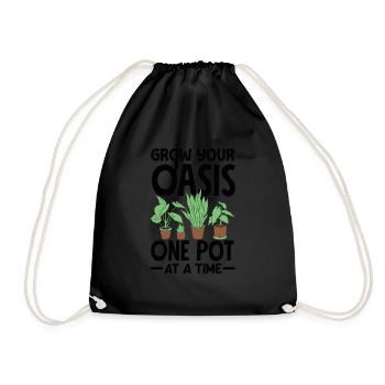Talking to Plants is Essential Urban Gardener - Drawstring Bag - black - Front
