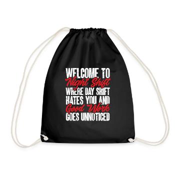 Night Shift Nurse - Drawstring Bag - black - Front