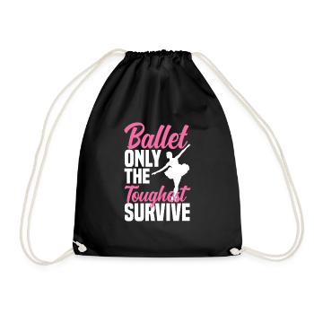 Süßes Ballerina Ballettänzerin Geschenk - Turnbeutel - Schwarz - Vorne