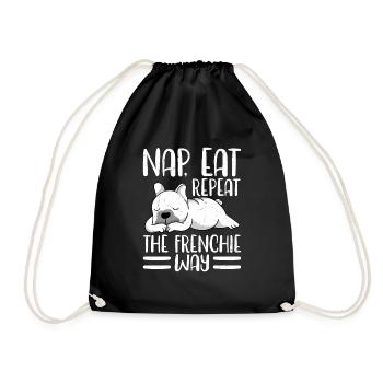 Nap Eat Repeat The Frenchie Way Dog Owner French B - Turnbeutel - Schwarz - Vorne
