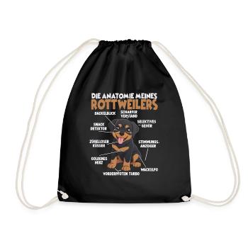 Lustiges Rottweiler Shirt Hundehalter Rottweiler - Turnbeutel - Schwarz - Vorne