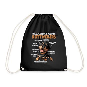 Witziges Rottweiler Hundehalter T Rottweiler Gassi - Turnbeutel - Schwarz - Vorne